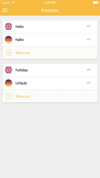 Capturas de pantalla de Pocket German Translator