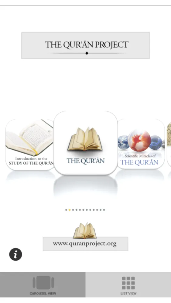 Tangkapan layar Quran Project