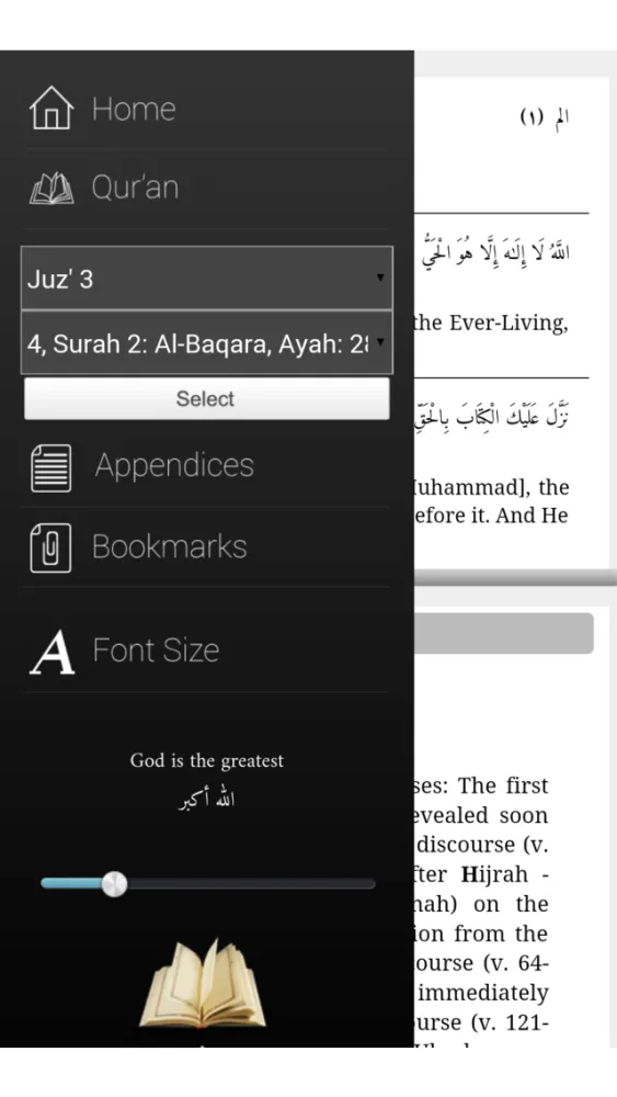 Tangkapan layar Quran Project