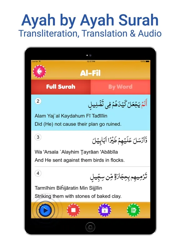 10 Surahs for Kids Word by Word Translation iPad  Screenshots