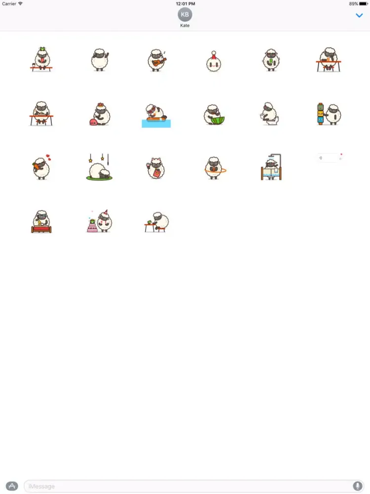 Franky Sheep animated stickers pack iPad 应用截图