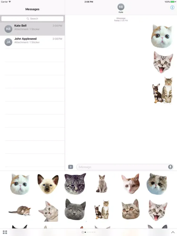 Cute cat with emotion face sticker pack iPad  Screenshots