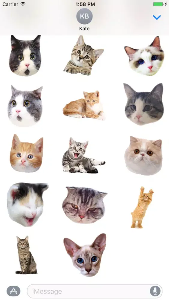 Cute cat with emotion face sticker pack Screenshots