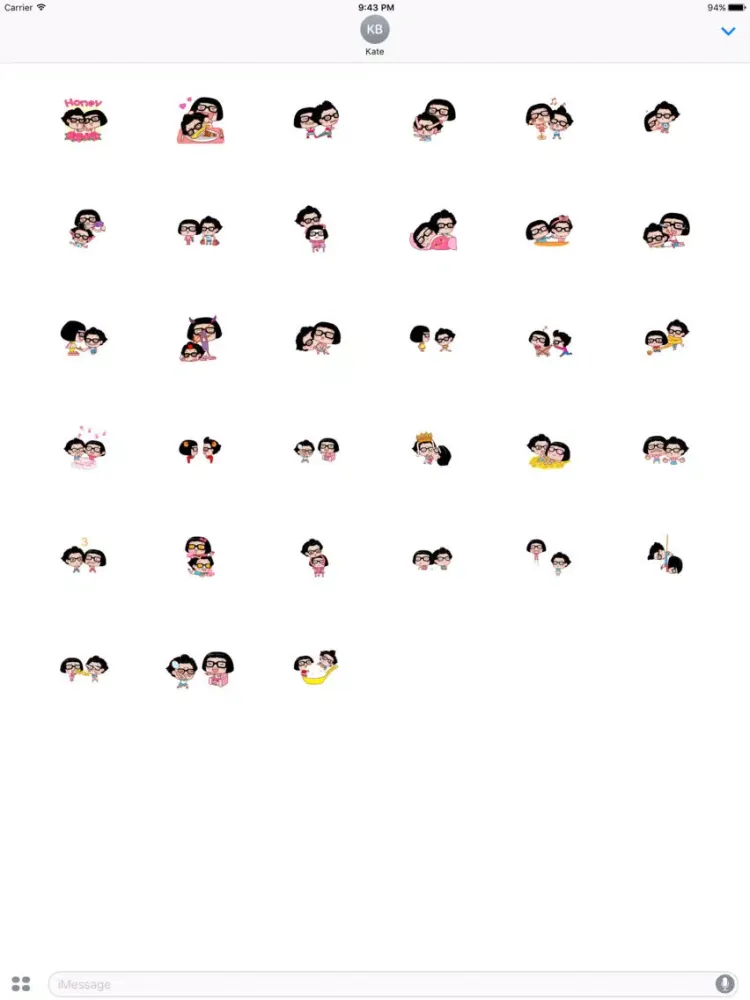 Couple Hana - I love you animated stickers pack iPad  سکرین شاٹس