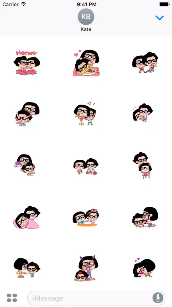 Couple Hana - I love you animated stickers pack سکرین شاٹس