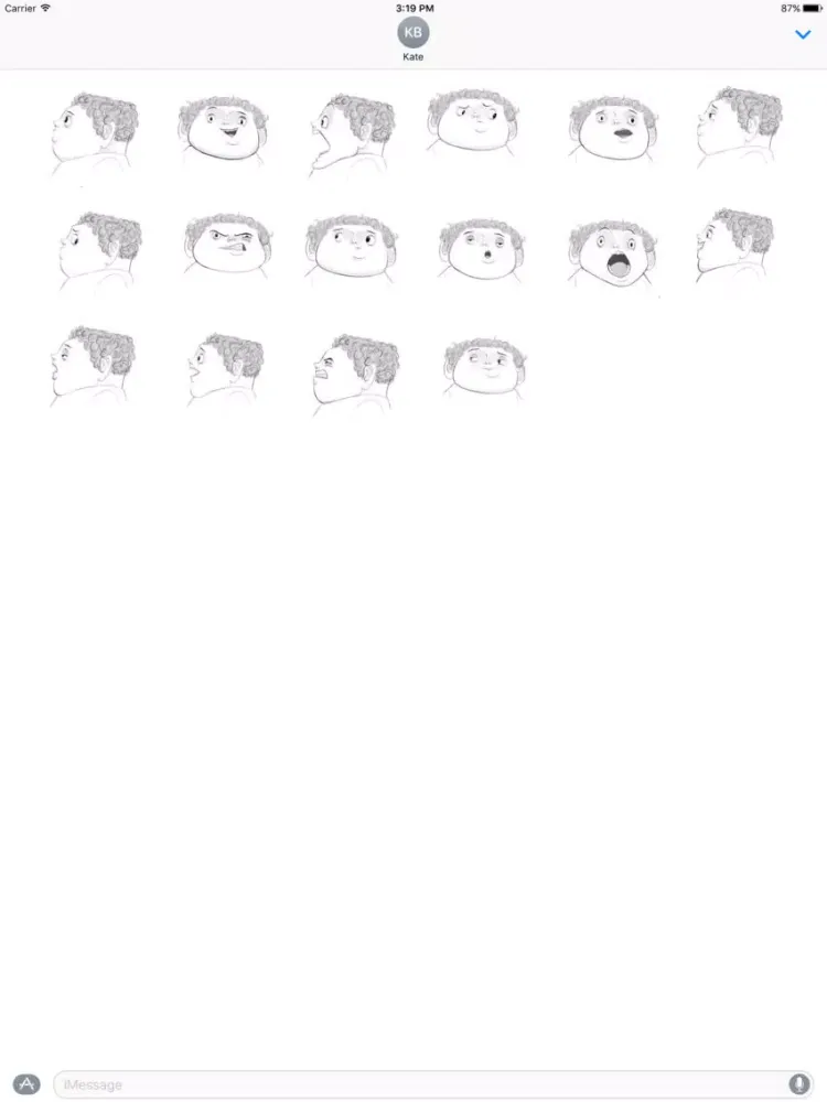 Curly Hair boy - Facial expression iPad  Screenshots