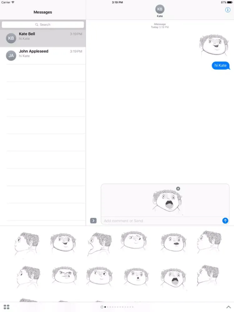 Curly Hair boy - Facial expression iPad  Screenshots
