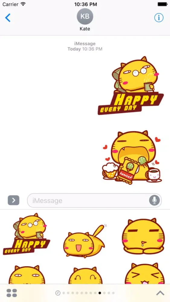 Hami cat sticker pack for iMessage سکرین شاٹس