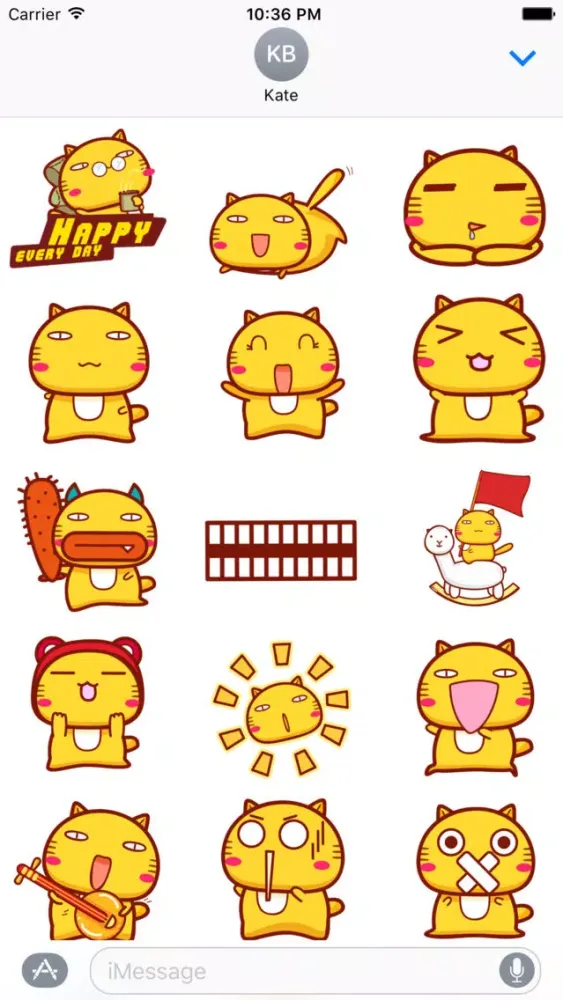 Hami cat sticker pack for iMessage سکرین شاٹس