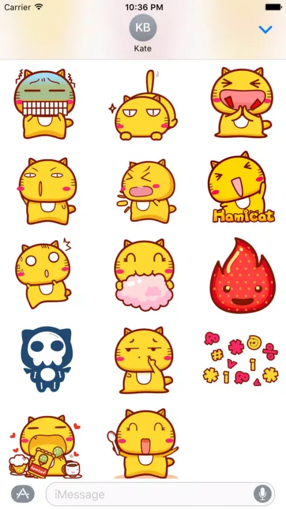 Hami cat sticker pack for iMessage سکرین شاٹس