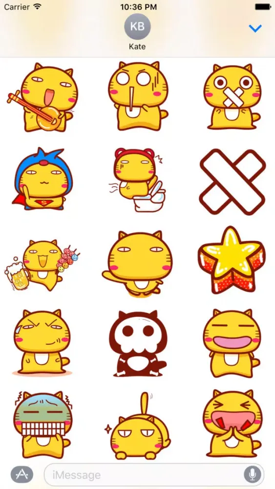 Hami cat sticker pack for iMessage سکرین شاٹس