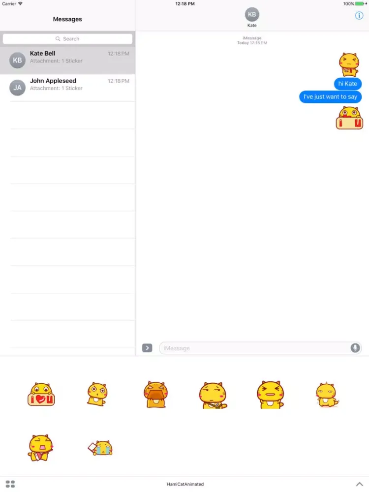 Animated Hami Cat stickers pack iPad 應用截圖