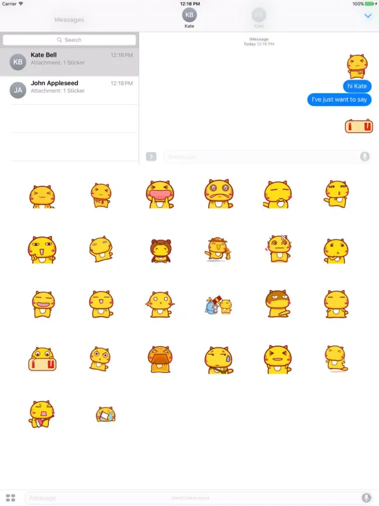 Animated Hami Cat stickers pack iPad 應用截圖