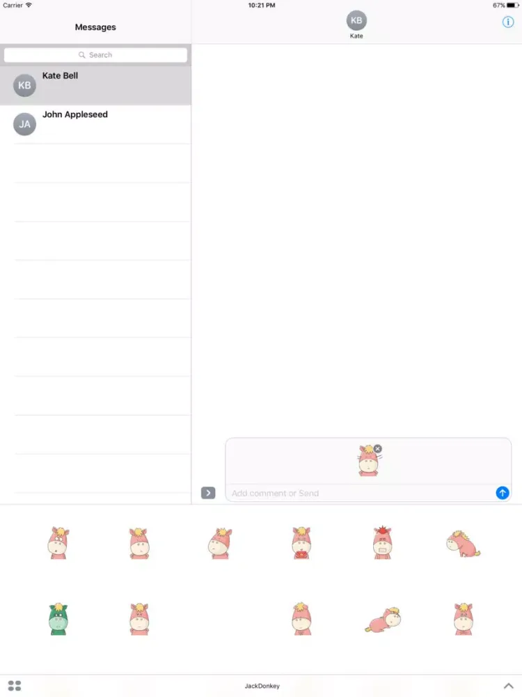 Скриншоты Jack Donkey animated stickers iPad 
