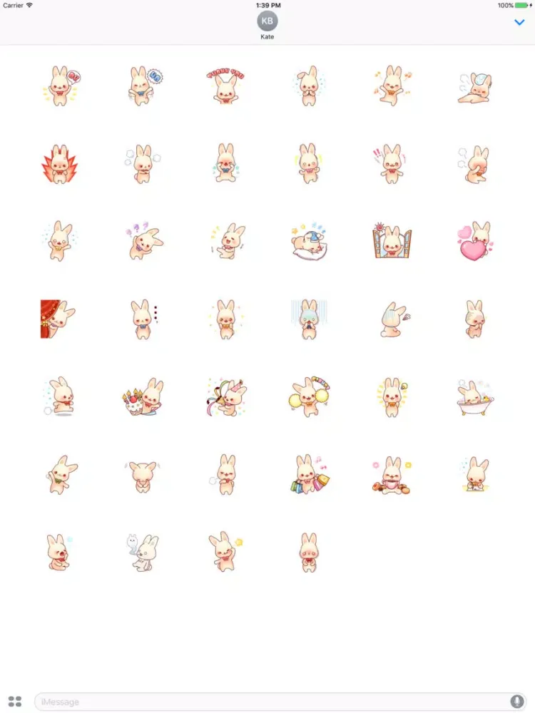 Capturas de tela do Bunny Lola stickers pack iPad 
