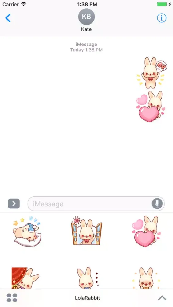 Capturas de tela do Bunny Lola stickers pack