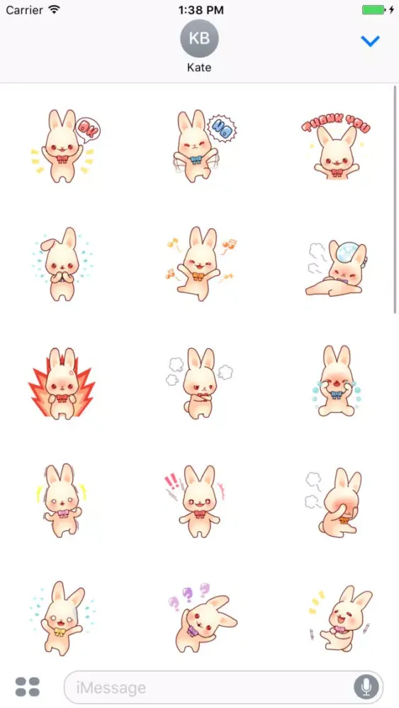 Capturas de tela do Bunny Lola stickers pack