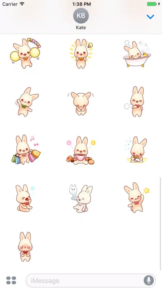 Capturas de tela do Bunny Lola stickers pack