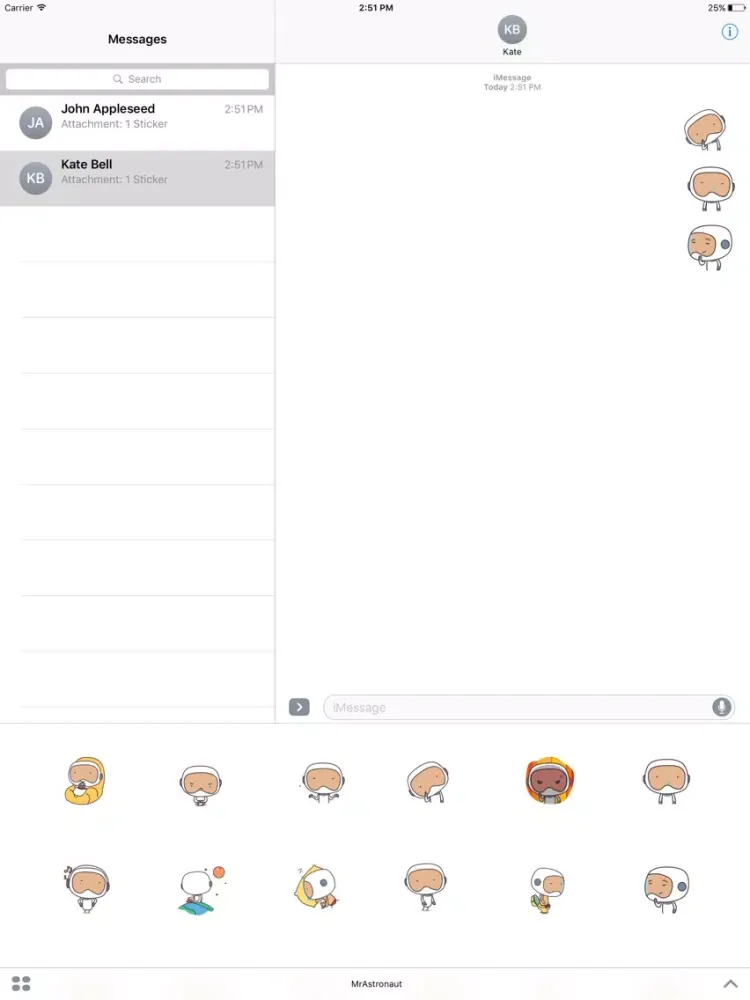 تصاویر Mr Astronaut animated stickers pack iPad 