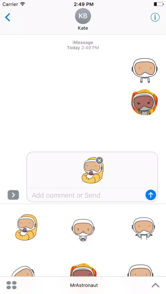 تصاویر Mr Astronaut animated stickers pack