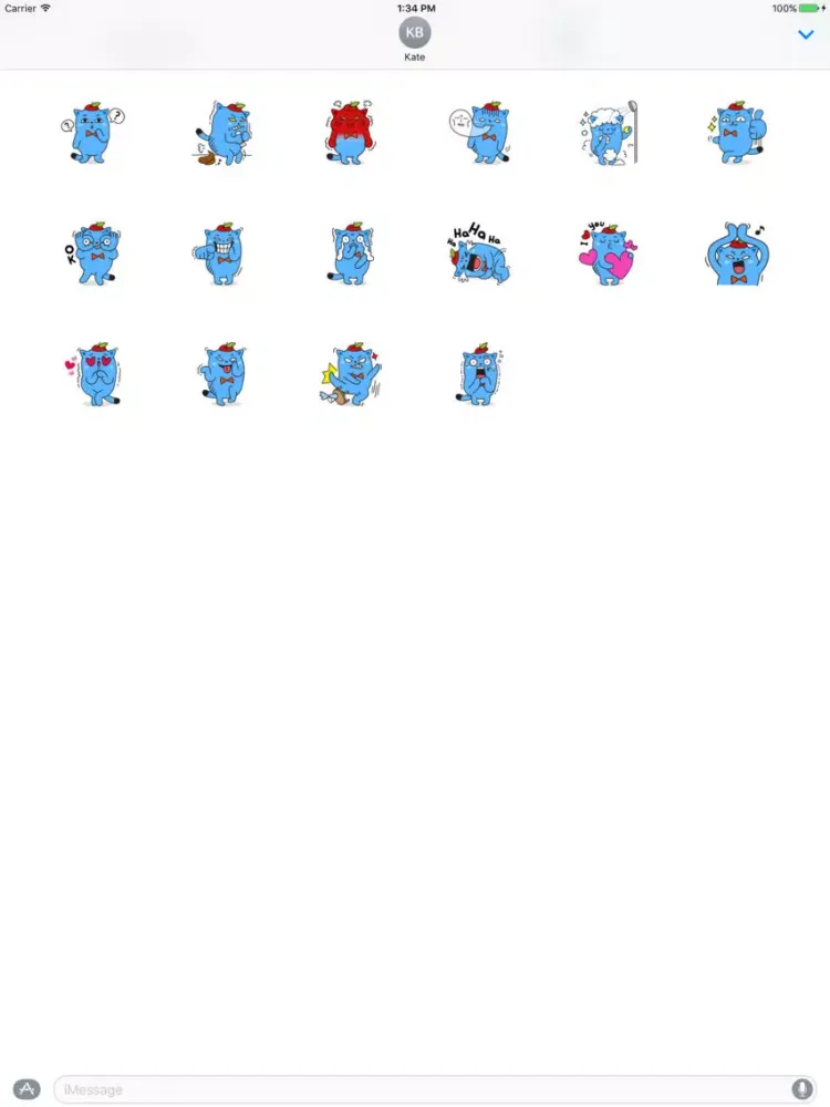 Captures d'écran de Naughty Blue Cat Stickers Pack iPad 