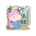 Cute Pink Rhino sticker pack