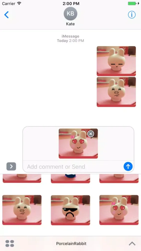 Porelain Rabbit stickers Ekran Görüntüleri
