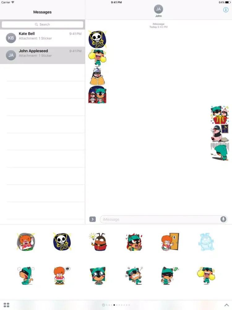Capturas de tela do Pororo Cat and friends sticker pack for iMessage iPad 