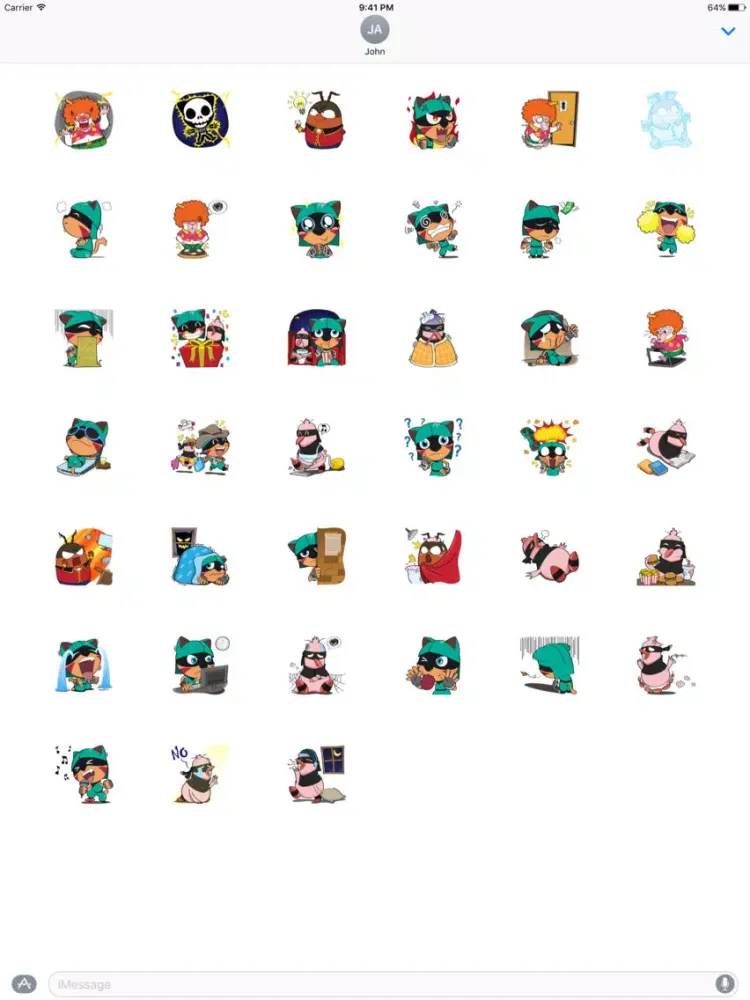 Capturas de tela do Pororo Cat and friends sticker pack for iMessage iPad 
