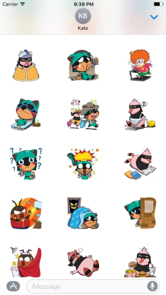 Capturas de tela do Pororo Cat and friends sticker pack for iMessage