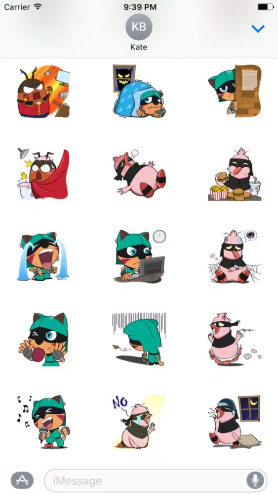 Capturas de tela do Pororo Cat and friends sticker pack for iMessage