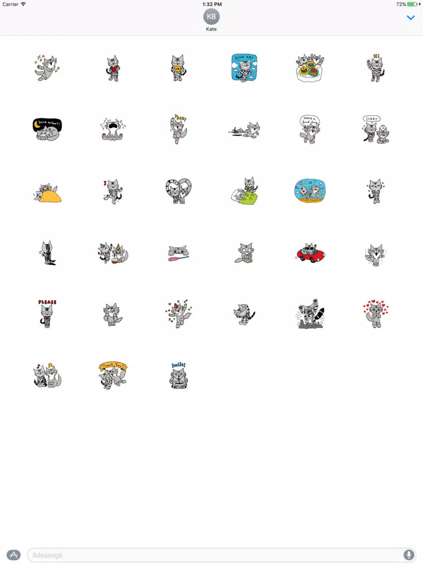 Shiloh Cat emoticon stickers iPad 應用截圖