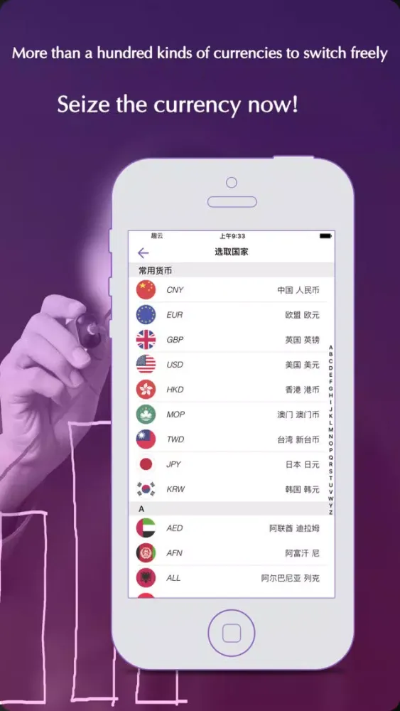 Interest cloud exchange rate conversion - the global real exchange rate query conversion, support for offline query and Computing应用截图