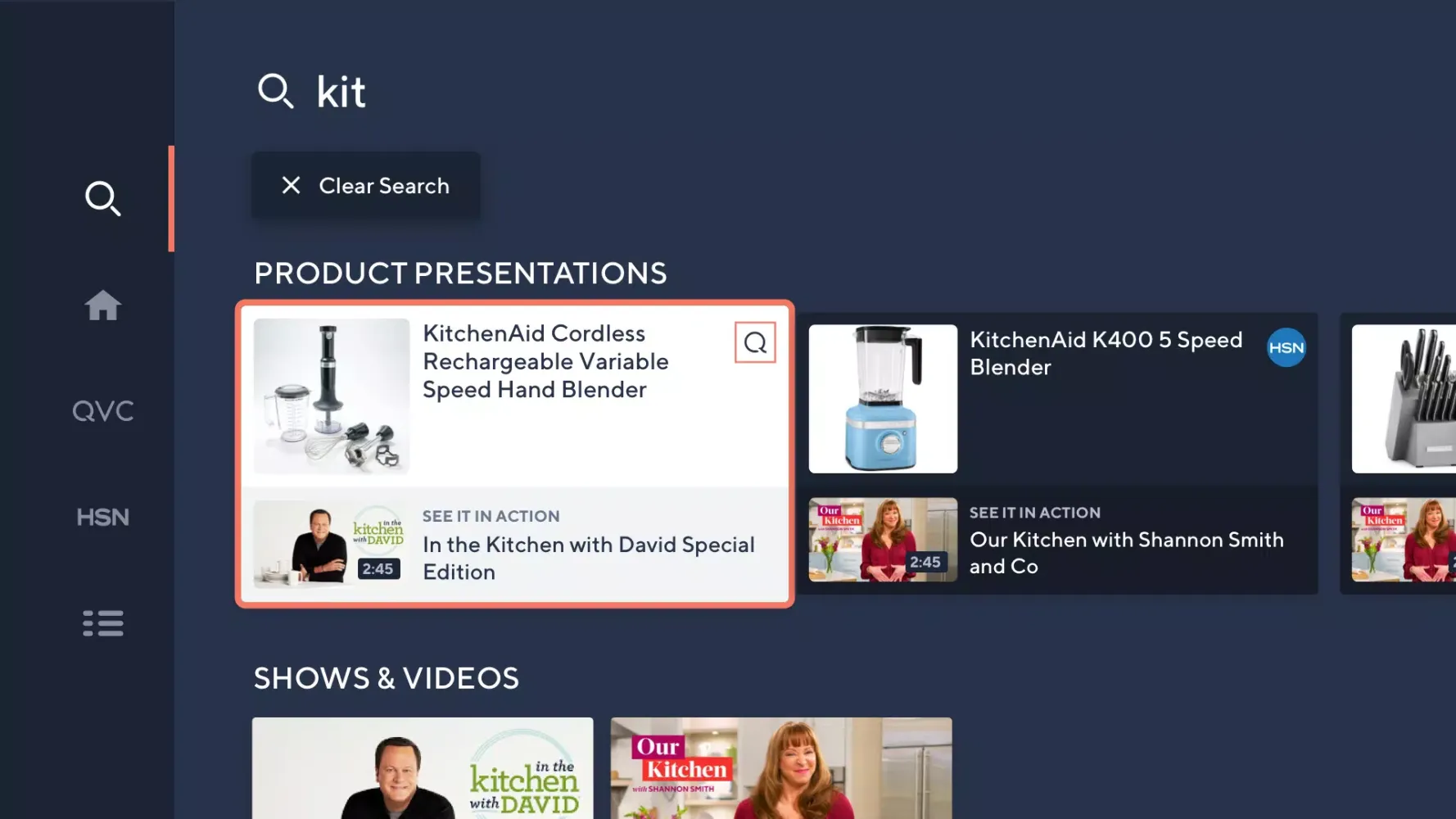 Capturas de tela do QVC+ and HSN+