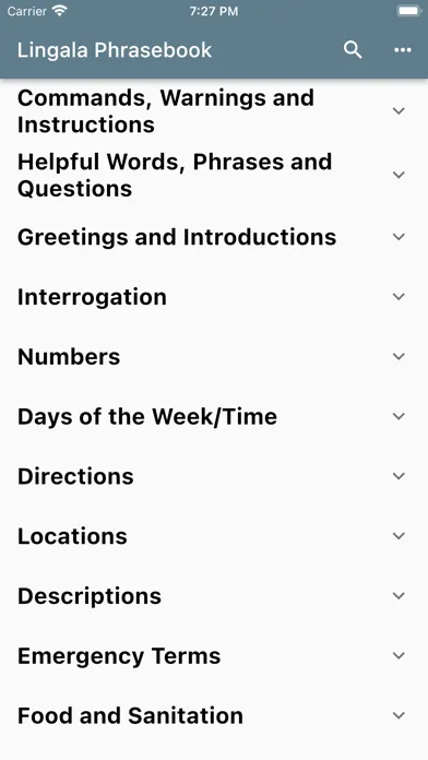 Скриншоты Lingala Phrasebook