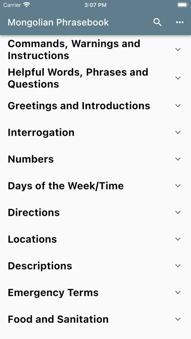 Mongolian Basic Phrases Screenshots