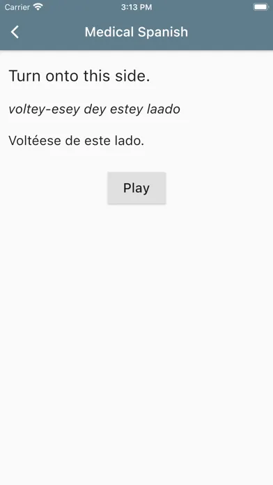 Zrzuty ekranu Spanish Medical Phrases