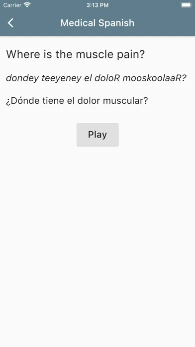 Zrzuty ekranu Spanish Medical Phrases