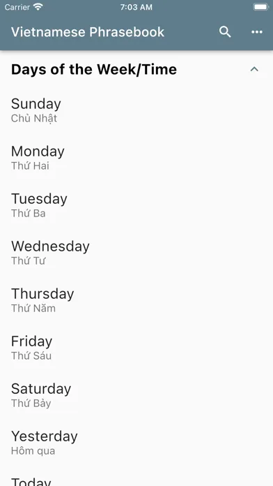 ภาพหน้าจอของ Vietnamese Basic Phrases