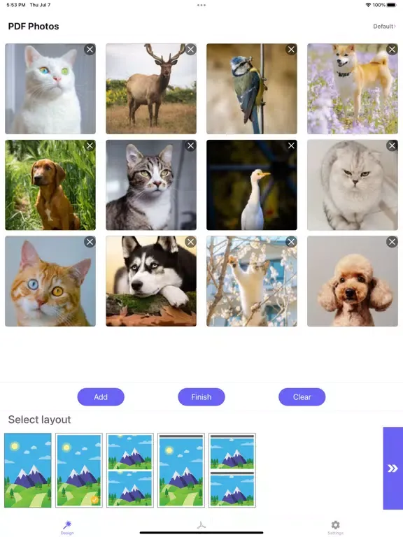 Tangkapan skrin Pic to PDF converter iPad 