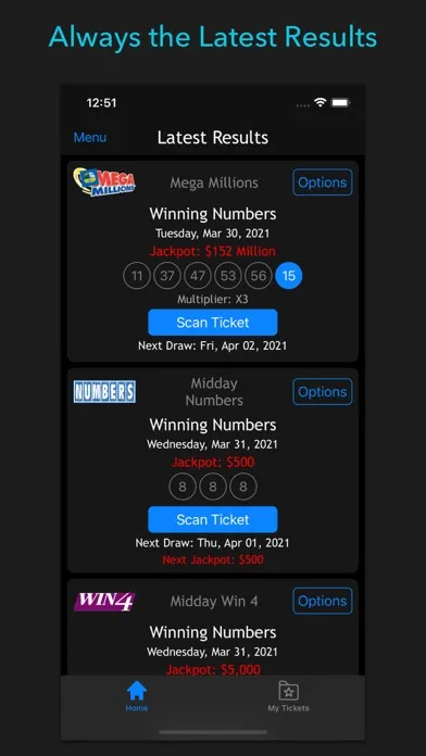 New York Lottery Scan & Result سکرین شاٹس