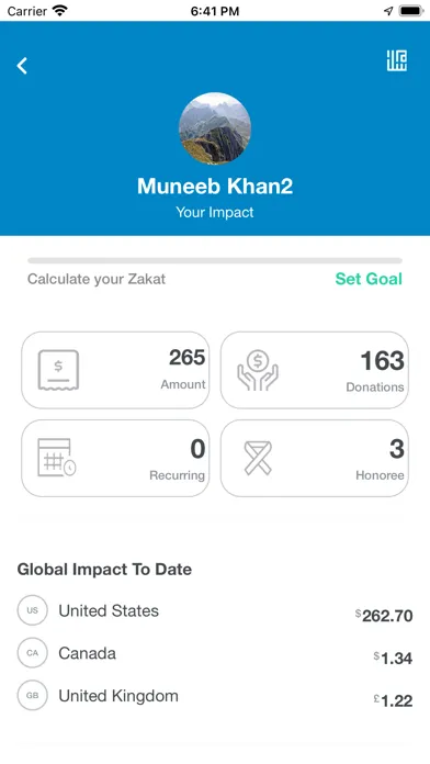 Feeling Blessed - Donation App Ekran Görüntüleri