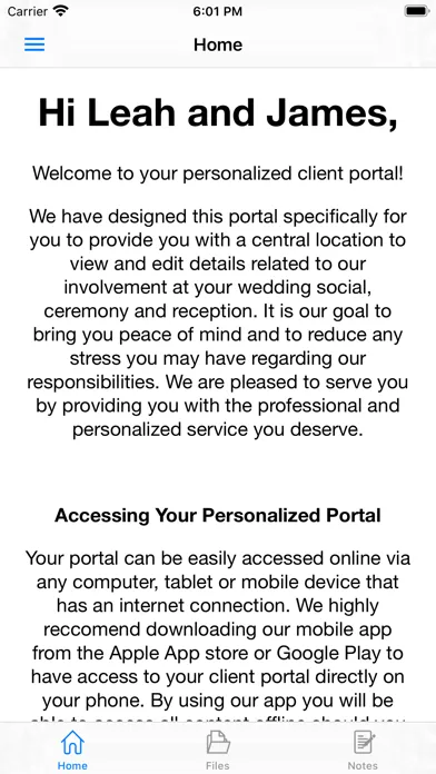 WOLFE Client Portal Screenshots
