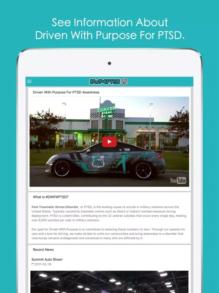 Captures d'écran de Driven With Purpose: PTSD Awareness - DWP4PTSD iPad 