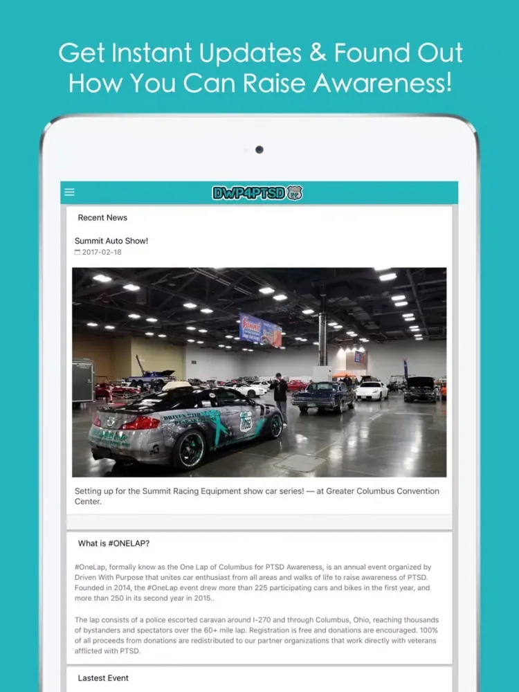 Captures d'écran de Driven With Purpose: PTSD Awareness - DWP4PTSD iPad 