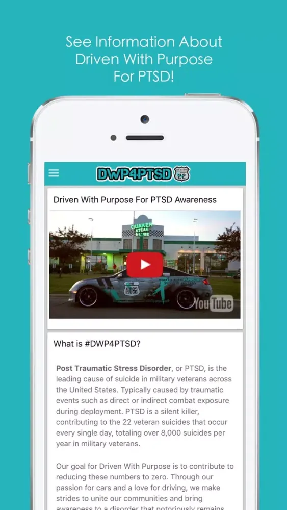 Captures d'écran de Driven With Purpose: PTSD Awareness - DWP4PTSD