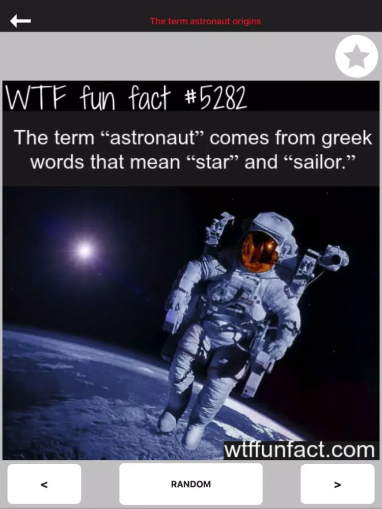 Capturas de tela do WTF fun facts iPad 