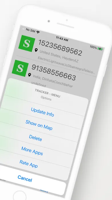 Ảnh chụp màn hình của mobile number tracker + lookup