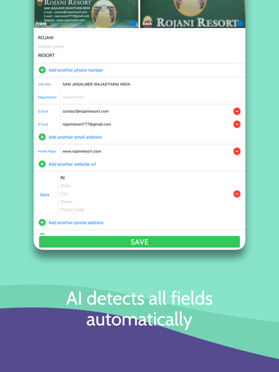 business card scanner : reader iPad  سکرین شاٹس