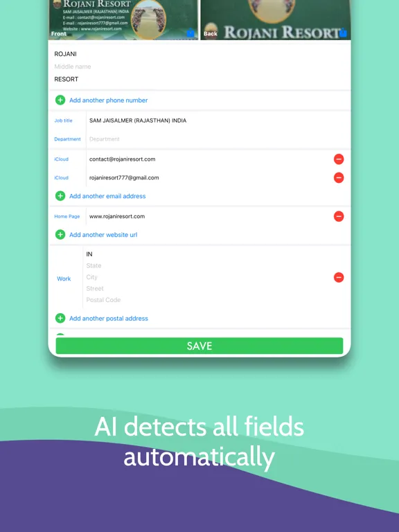 business card scanner : reader iPad  سکرین شاٹس